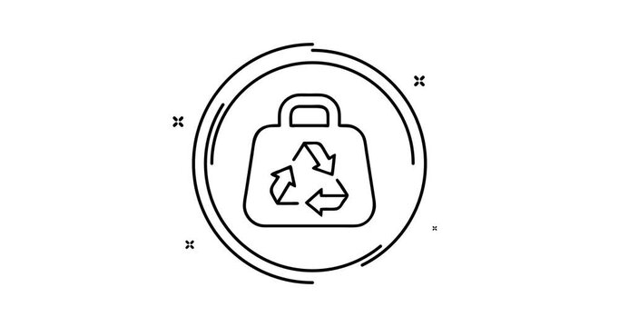 Recycling bag 4k video animation with alpha channel, eco motion design for web, social, and media projects.