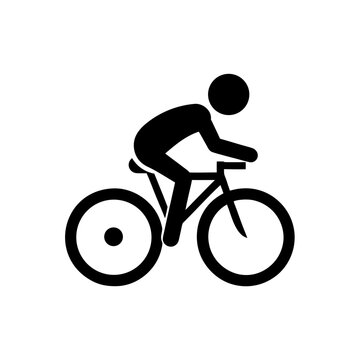 Person riding a bicycle in a dynamic pose
