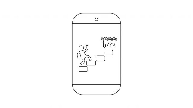 Smartphone Game Concept - Climbing to Success in a Digital World.