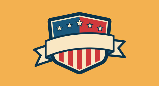 American patriotic shield logo symbol.