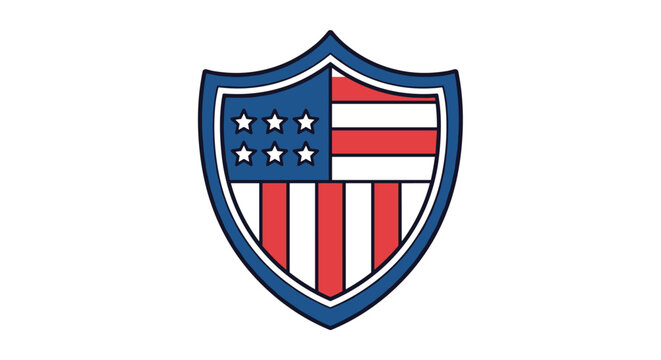 American shield with stars and stripes.