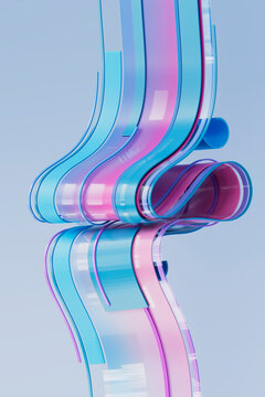 3D pastel wave structure in translucent loop formation