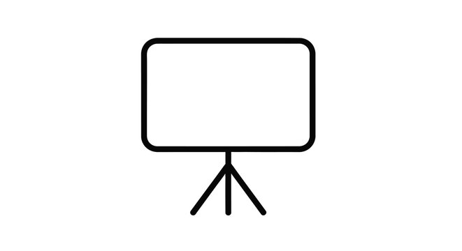 Simple black and white line drawing of a television on a stand