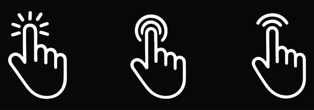 Computer mouse click cursor gray arrow icons set and loading icons. Cursor icon. Vector illustration. Mouse click cursor collection.