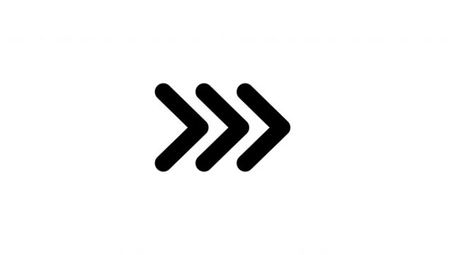 Animated arrow icon on white background, 4K 16:9, perfect for UI, infographic and tutorial video overlays.