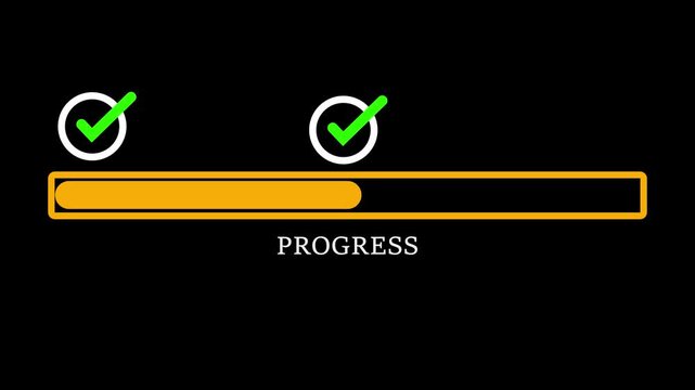 Businessman marking checklist with loading progress bar. Concept of task tracking, project development, management workflow, and monitoring ongoing business progress.