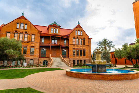 Old Main with Fountain at Arizona State University in Tempe Arizona
