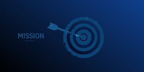 A blue target with a dart hitting the bullseye signifying mission success © Ranajit