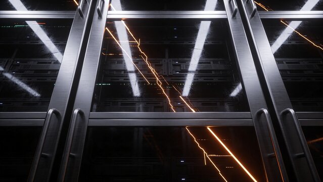 Ultra Secure Server Chamber Breached by Corrupted Light Across High Security Digital Infrastructure Interiors