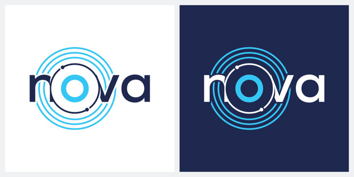 nova logo design, word mark nova logo 