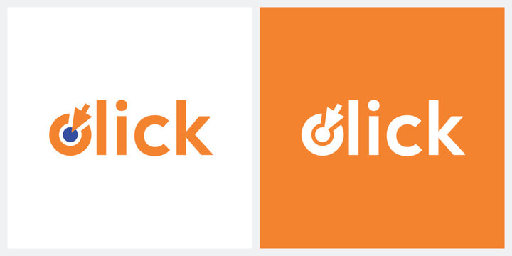 click logo design, arrow word mark graphic concept