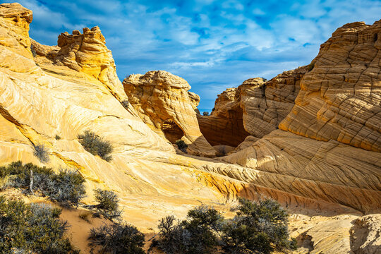 Melody Arch and Dannys Arch Panoramic View in Coyote Buttes North Arizona