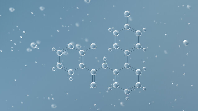 boscalid molecular structure, 3d model molecule, succinate dehydrogenase inhibitor structural chemical formula view from a microscope