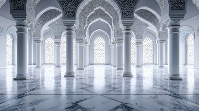 White mosque interior