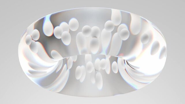 Glass object show bubble patterns from various angles and light