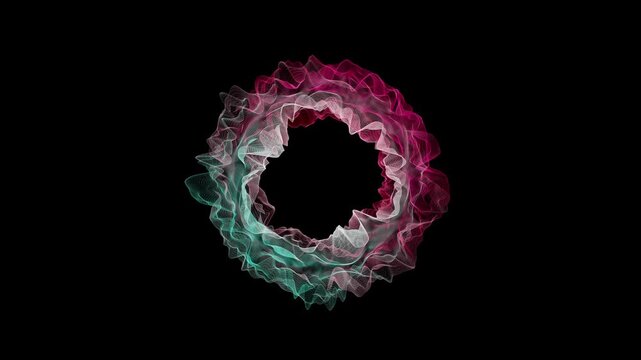 Wireframe vibrant shape morph and shift in a mesmerizing pattern