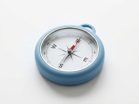 Blue compass navigating new paths and future direction