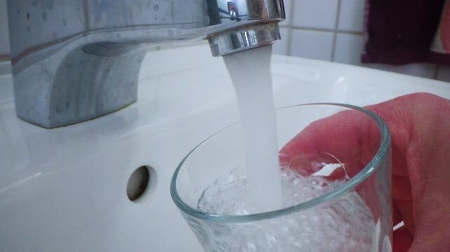 Filling Glass with Tap Water Close-Up | Night Routine Everyday Moment