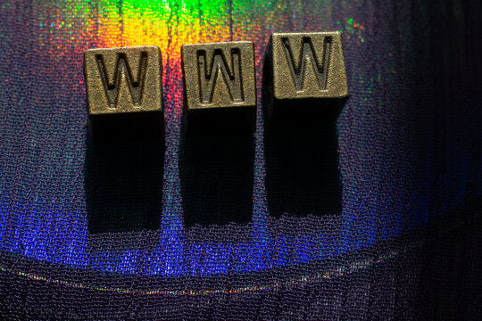 The word WWW consists of metal cubes with letters,