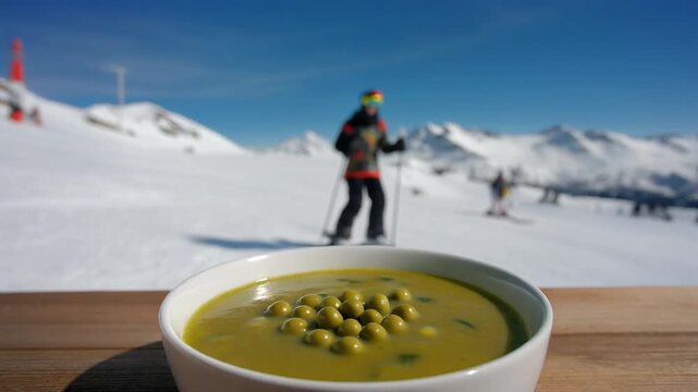 Erbsensuppe, St&auml;rkung beim Ski fahren 