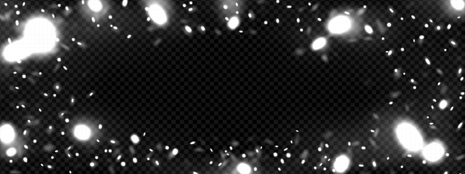 White firefly dust with glow and light background. Forest particle and glitter magic overlay effect. Shimmer pattern with luxury blur motion and galaxy fly insect. Xmas special starlight filter