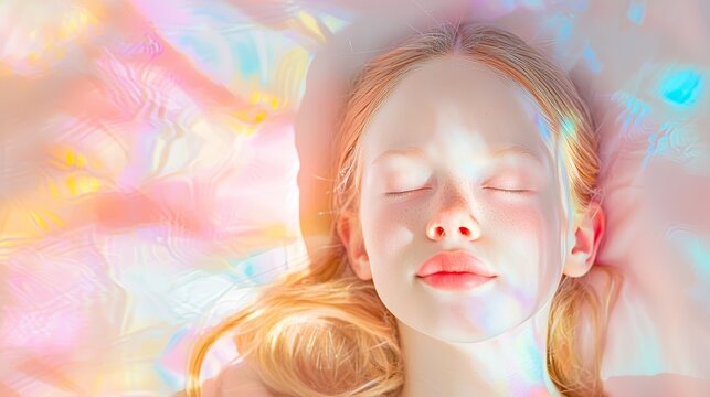 Cheerful Teen with Albinism Enjoying a Light-Filled Studio Portrait Experience