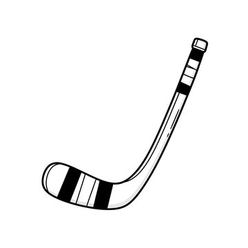 Classic field hockey stick with curved blade and vertical grip tape