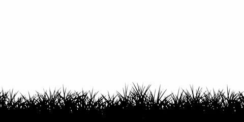 Silhouette of grass against a stark white background simple monochrome image © Rina