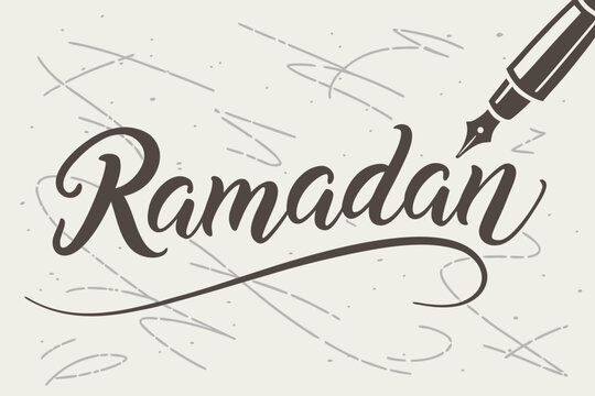 Elegant Ramadan Calligraphy with Classic Fountain Pen.