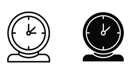 Contrast between traditional and modern analog clocks on stands © MSTMURSHIDA