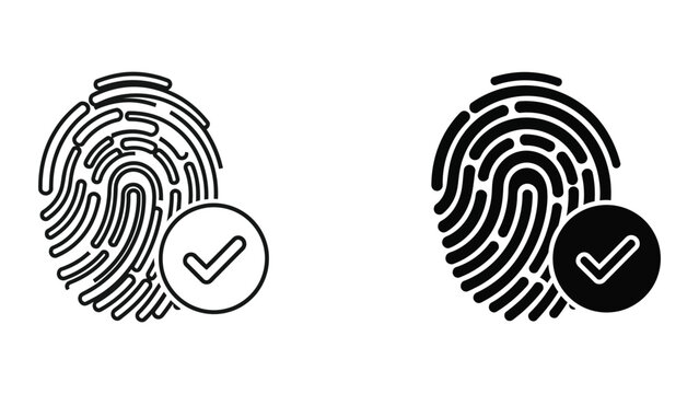Comparison of fingerprint verification with different background styles for checkmark icons