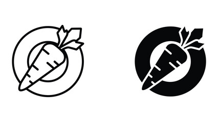 Contrasting carrot symbols in positive and negative space designs © MSTMURSHIDA