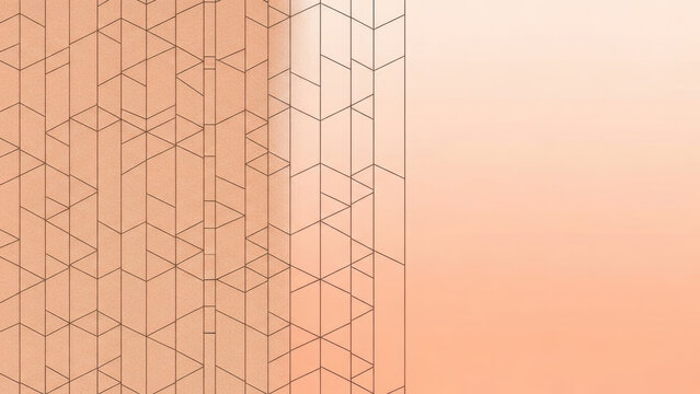 Abstract hexagonal pattern in soft peach tones