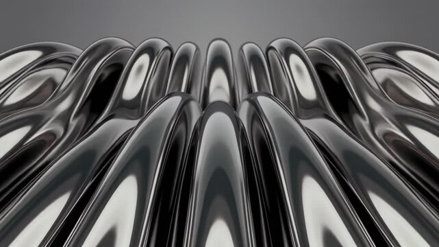 Shiny metallic waves abstract texture background with copy space