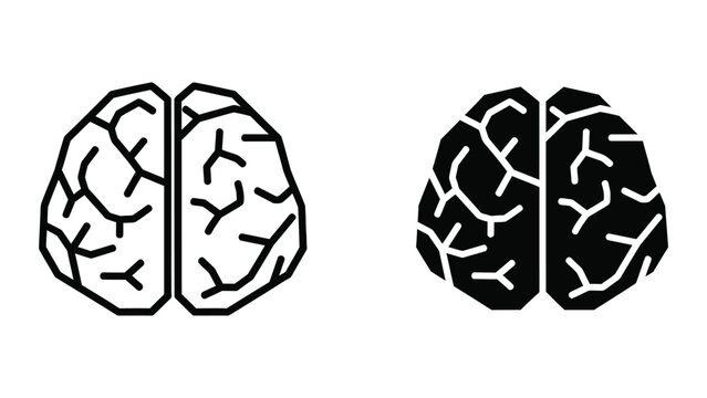 Contrast between a light and dark depiction of human brain hemispheres