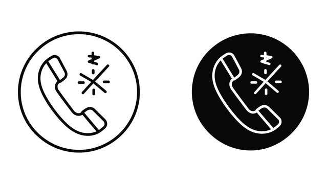 Telephone icons with crossed-out signals indicating no calls or communication disturbances