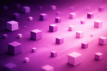 Abstract Purple Pink 3D Cubes on Gradient Background