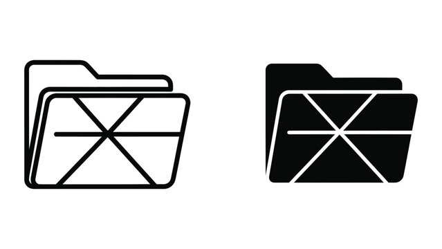 Contrast of open and closed folder icons in different styles