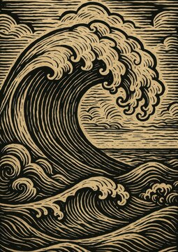 Vintage wave art design