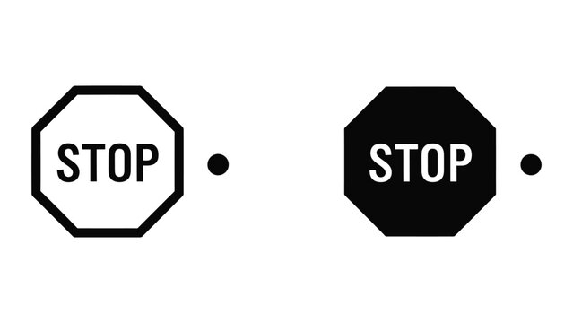 Comparison of traditional and modern stop sign designs with contrasting visual styles