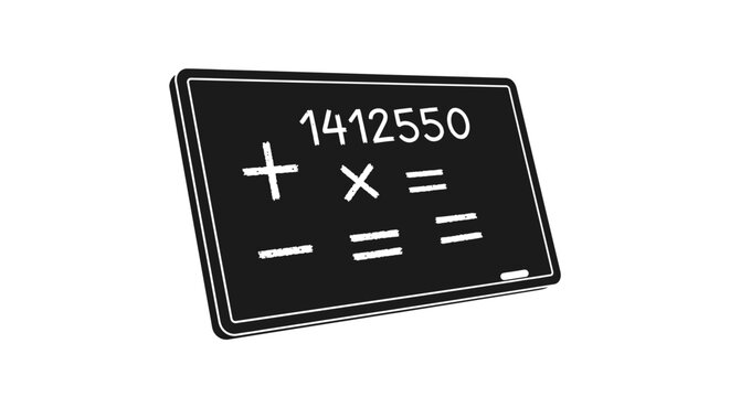 Blackboard with math problem numbers.