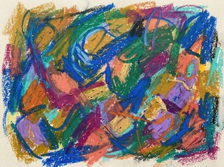 Fototapeta premium Vibrant Colorful Abstract Painting with Bold Brush Strokes