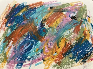 Fototapeta premium Abstract Colorful Art in Vibrant Brush Stroke Style