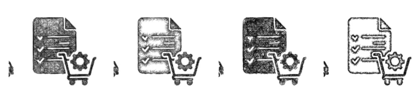 Sketch procurement icon design set