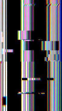 Vertical interference lines.Glitch with flickering.Damaged screen overlay with color split