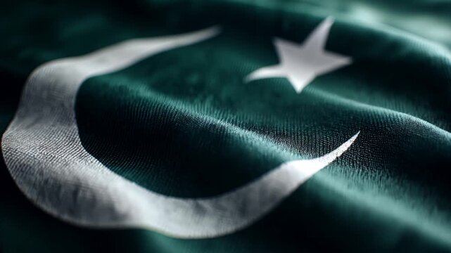 pakistani flag waving in the wind. flag of pakistan in the sky
