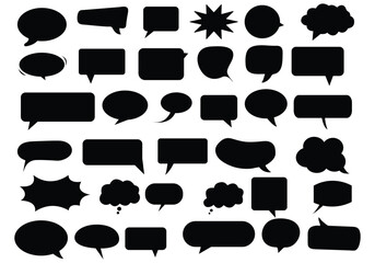 Fototapeta premium dialogue box silhouette vector set