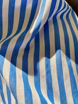 Blue and White Striped Fabric Texture