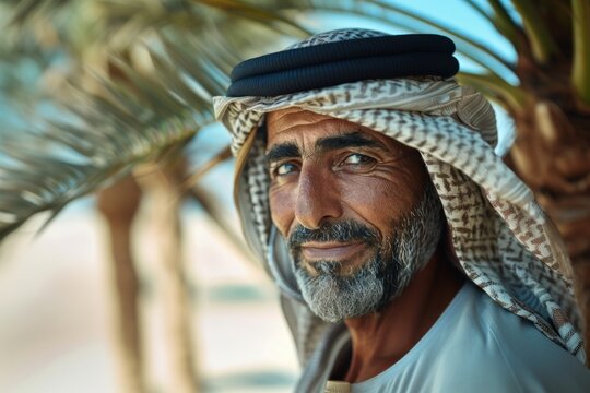 A happy Middle east man face dimples person.