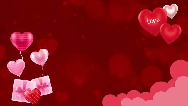 A background template for love-themed activities or events, such as Valentine's Day or expressions of love. With a bright red theme, this background features white space.